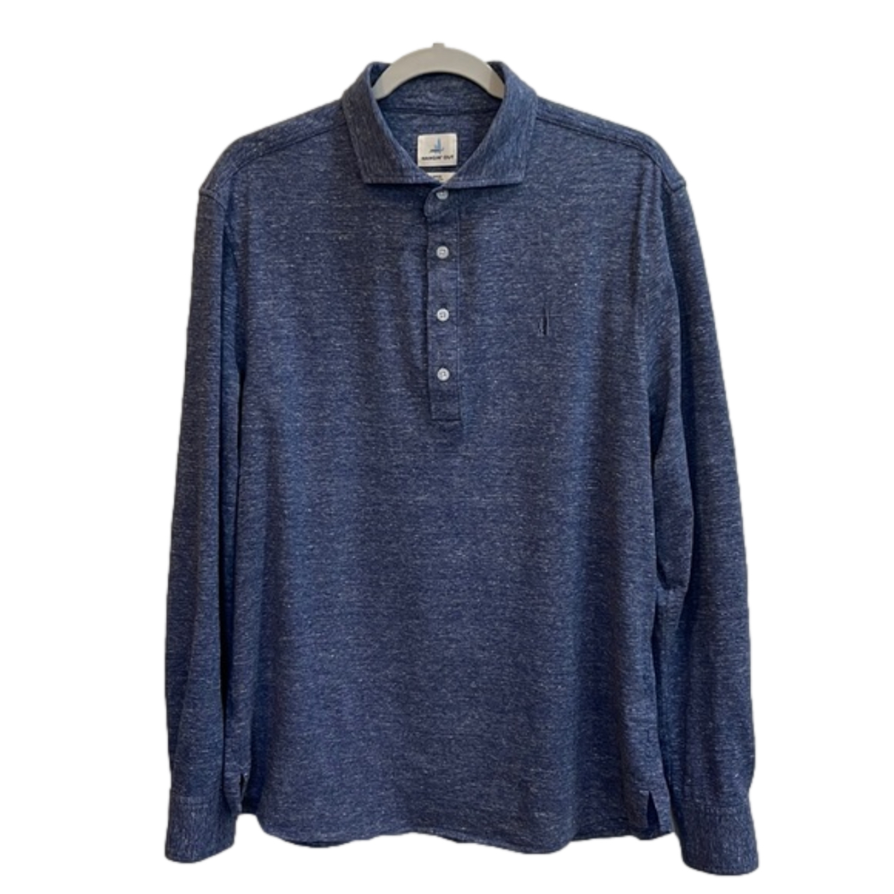 johnnie-O Blue Long Sleeve Polo Shirt